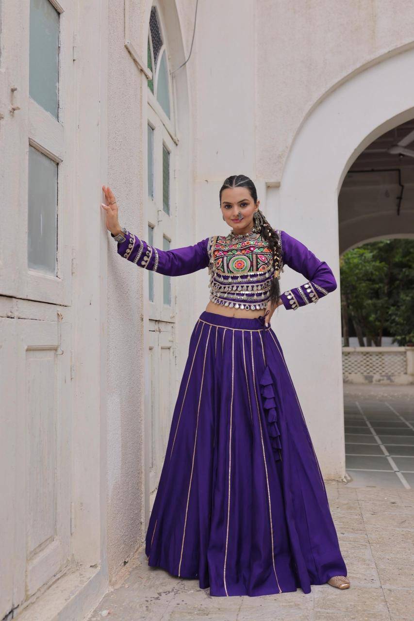 NAVRATRI LW 7145 Roman Purple Bridal lehenga choli supplier